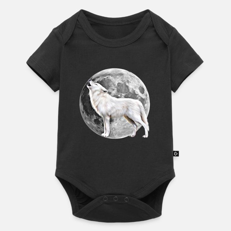 Wolf - Baby Premium Kurzarmbody - Schwarz