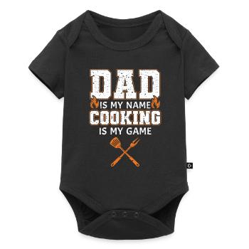 Dad is my name cooking my game - Baby Premium short-sleeve bodysuit - black - Front