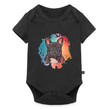 French Bulldog - Baby Premium short-sleeve bodysuit - black - Front