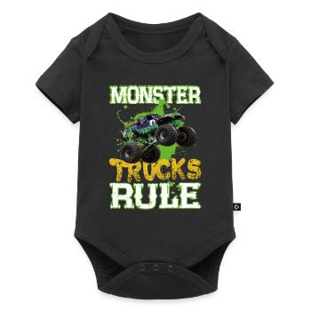 Monster Trucks rule cool Monster Truck Cadeaux - Body à manches courtes Premium Bébé - noir - Devant