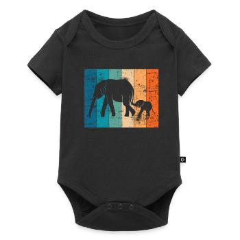 Elephant Elephant Animal Africa Retro Gift - Baby Premium short-sleeve bodysuit - black - Front