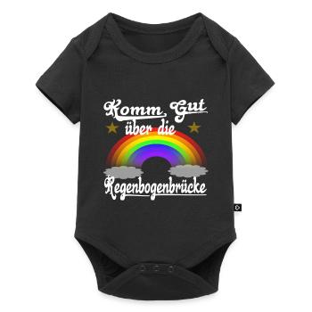 Regenbogenbrücke Gedanke Ruhe in Frieden - Baby Premium Kurzarmbody - Schwarz - Vorne