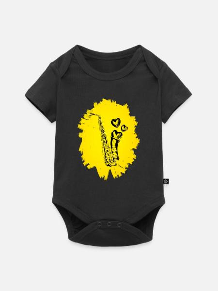 Saxophon - Baby Premium Kurzarmbody - Schwarz