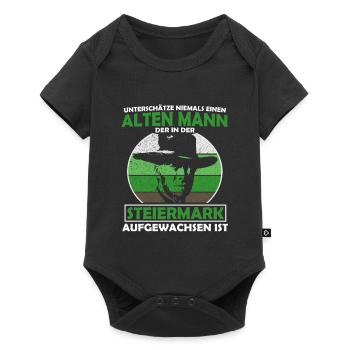 Unterschätze Niemals Einen Alten Mann Steiermark - Baby Premium Kurzarmbody - Schwarz - Vorne