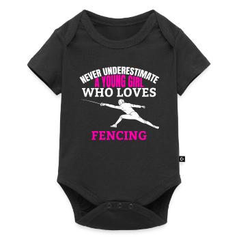 Fechten Spruch Frau Mädchen Fechterin Kampfsport - Baby Premium Kurzarmbody - Schwarz - Vorne