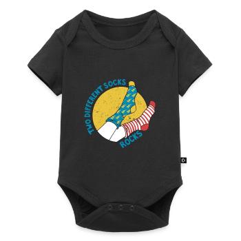 Deux chaussettes différentes rock funny sock citation - Body à manches courtes Premium Bébé - noir - Devant
