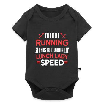 Funny Canteen Lunch Lady Funny Running Speed Gift - Baby Premium short-sleeve bodysuit - black - Front