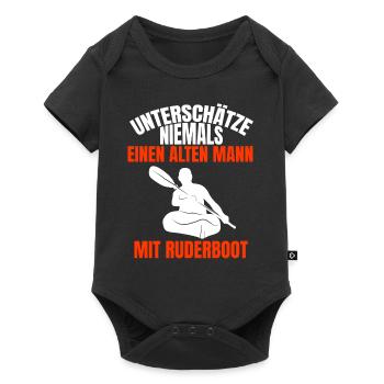 Rudern Opa Spruch alter Mann Ruderer Ruderverein - Baby Premium Kurzarmbody - Schwarz - Vorne