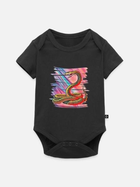 Schlange - Baby Premium Kurzarmbody - Schwarz