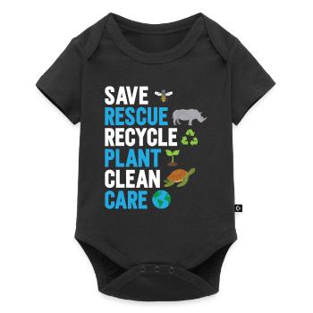 Environnement écologiste - Body à manches courtes Premium Bébé - noir - Devant