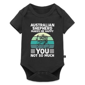 CHEPHERD AUSTRALIEN MAKES ME HEUREUX VOUS N’AVEZ PAS BESOIN DE MUCH - Body à manches courtes Premium Bébé - noir - Devant