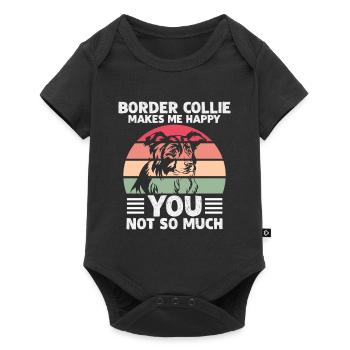 BORDER COLLIE MAKES ME HAPPY YOU NOT SO MUCH - Body à manches courtes Premium Bébé - noir - Devant