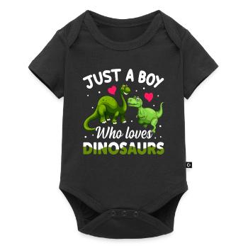 Only a boy who loves dinosaurs - Baby Premium short-sleeve bodysuit - black - Front