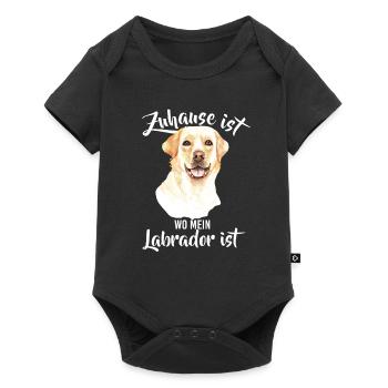 Zuhause ist wo mein Labradort ist Labbi Labi Hund - Baby Premium Kurzarmbody - Schwarz - Vorne
