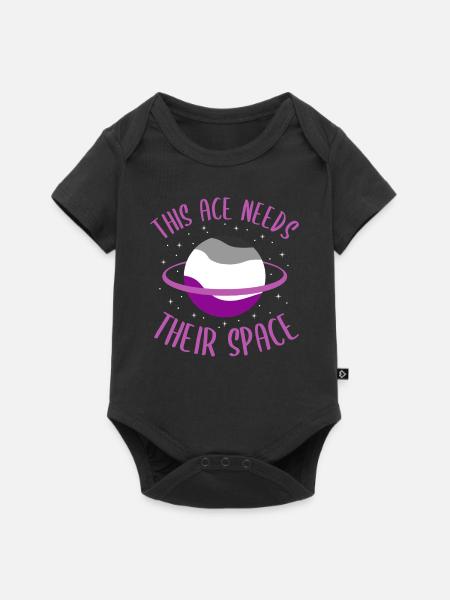 This ace needs her space asexual - Baby Premium short-sleeve bodysuit - black