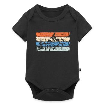 Hiking randonnée montagne nature montagne retro cadeau - Body à manches courtes Premium Bébé - noir - Devant