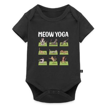 Funny Cats Yoga Postures - Baby Premium short-sleeve bodysuit - black - Front