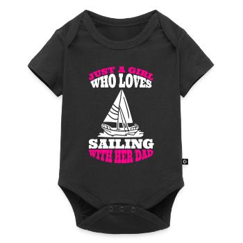 Voile fille voile femme marin voile sport père - Body à manches courtes Premium Bébé - noir - Devant