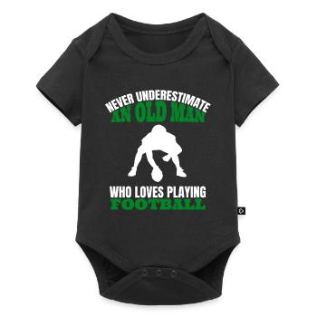 Footballeur dad football entraîneur père cadeau papy - Body à manches courtes Premium Bébé - noir - Devant