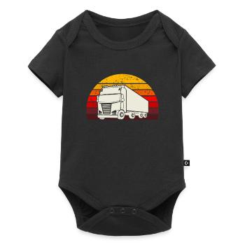 retro camion routier cadeau chauffeur - Body à manches courtes Premium Bébé - noir - Devant