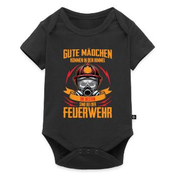 Gute Mädchen werden Feuerwehrfrau - Baby Premium Kurzarmbody - Schwarz - Vorne