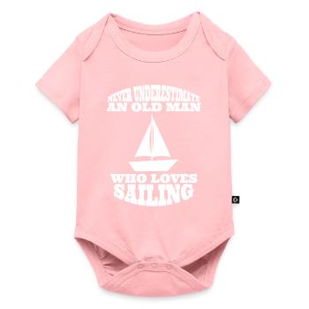 Voile bateau grand-père voile papa bateau bateau capitaine - Body à manches courtes Premium Bébé - rose - Devant
