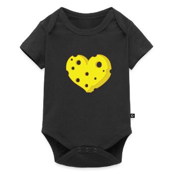 Morceaux de fromage en forme de coeur - Body à manches courtes Premium Bébé - noir - Devant