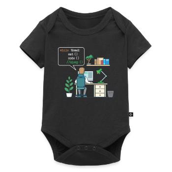 Eat Code Sleep | Funny Coder Programmer - Baby Premium short-sleeve bodysuit - black - Front