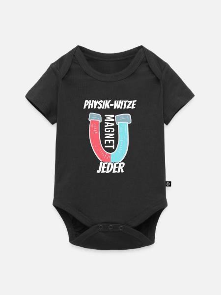 Physik Witze Magnet mag net jeder Physiker - Baby Premium Kurzarmbody - Schwarz