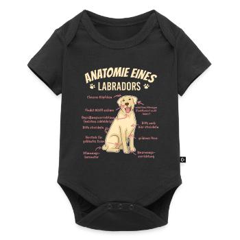 Für Hundeliebhaber Anatomie eines Labrador - Baby Premium Kurzarmbody - Schwarz - Vorne