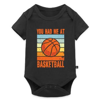 Tu m'as eu au basket - Body à manches courtes Premium Bébé - noir - Devant