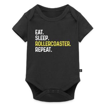 Eat Sleep Rollercoaster Repeat Funny Theme Park - Baby Premium short-sleeve bodysuit - black - Front