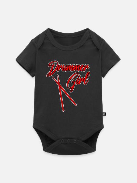 Drummer Girl - Baby Premium Kurzarmbody - Schwarz