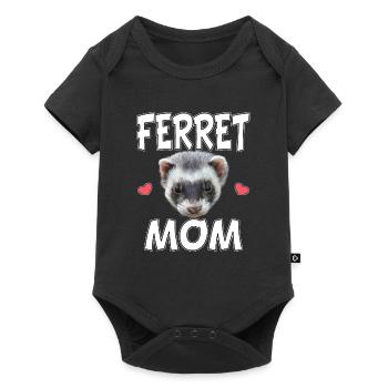 Ferret Mom - Baby Premium Kurzarmbody - Schwarz - Vorne