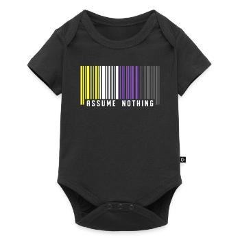 Nonbinary | Non-Binary Pride Barcode Flag - Baby Premium short-sleeve bodysuit - black - Front