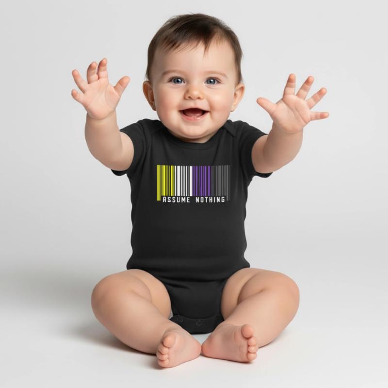 Nonbinary | Non-Binary Pride Barcode Flag Baby Premium short-sleeve bodysuit