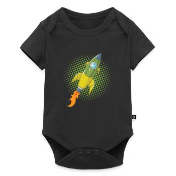 Rocket Comic Spaceship Spacecraft Missile - Baby Premium short-sleeve bodysuit - black - Front