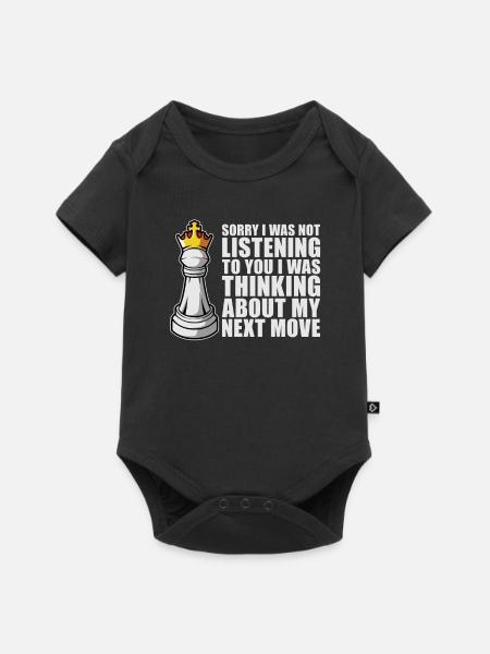 Schach Schachfigur - Baby Premium Kurzarmbody - Schwarz