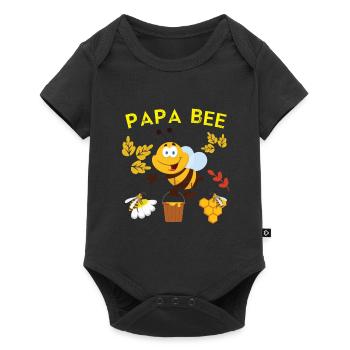Bees Quote Papa Bee - Baby Premium short-sleeve bodysuit - black - Front