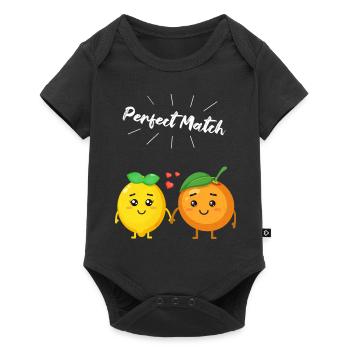 Cadeau citron et orange pour les végétaliens et les végétariens - Body à manches courtes Premium Bébé - noir - Devant