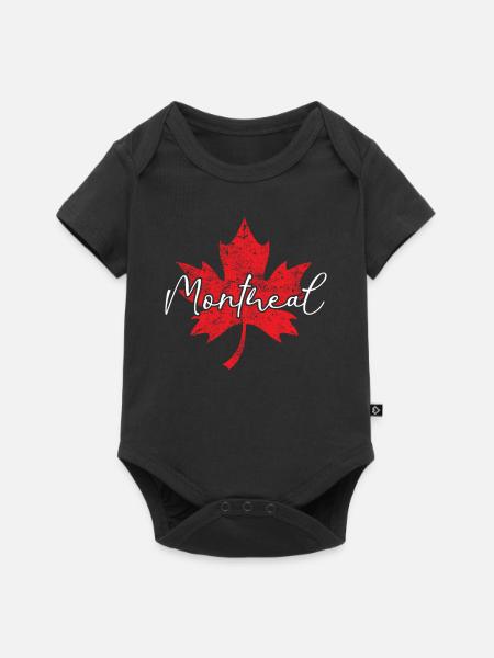 Montréal Canada Rouge Blanc Trèfle - Body à manches courtes Premium Bébé - noir
