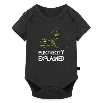 Electricity explains electronics technician Electrician - Baby Premium short-sleeve bodysuit - black - Front