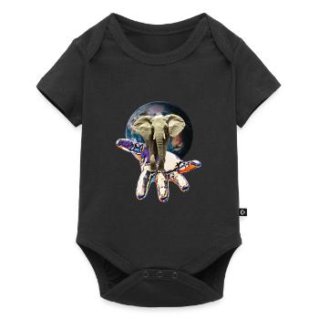 Éléphant - Body à manches courtes Premium Bébé - noir - Devant