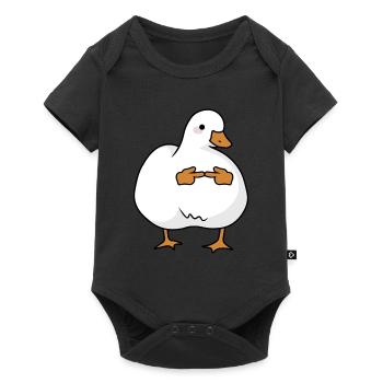 Oie timide et mignonne - Body à manches courtes Premium Bébé - noir - Devant