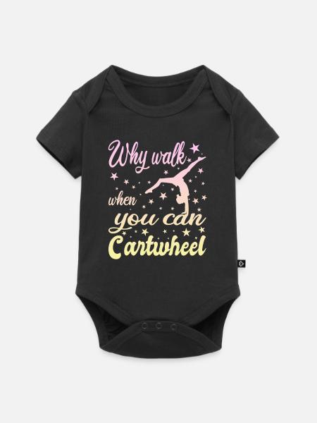 Why walk when you can Cartwheel - Baby Premium short-sleeve bodysuit - black