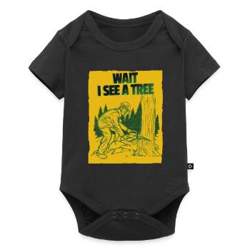 Holzhacker Holzfäller Förster Forstwirt - Baby Premium Kurzarmbody - Schwarz - Vorne