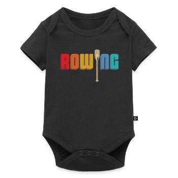 Retro Rowing Rowing Rowing Boat Vintage Rowing - Baby Premium short-sleeve bodysuit - black - Front