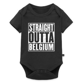 Straight Outta Belgique Vintage - Body à manches courtes Premium Bébé - noir - Devant