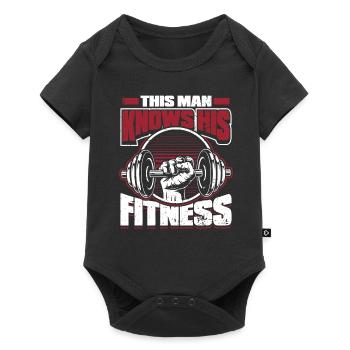 Fitness Training Gym Workout Poids - Body à manches courtes Premium Bébé - noir - Devant