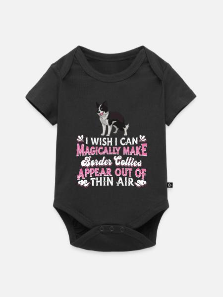 Border Collie Hond - Premium babyrompertje met korte mouwen - zwart